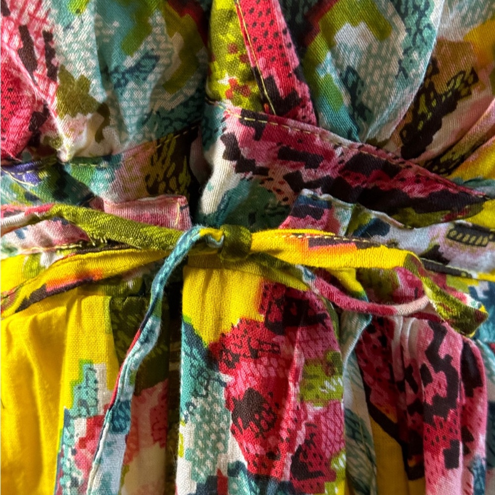 Luv By Chance Yellow Floral Midi Dress Medium NWT Cottagecore Garden Party - Picture 8 of 11
